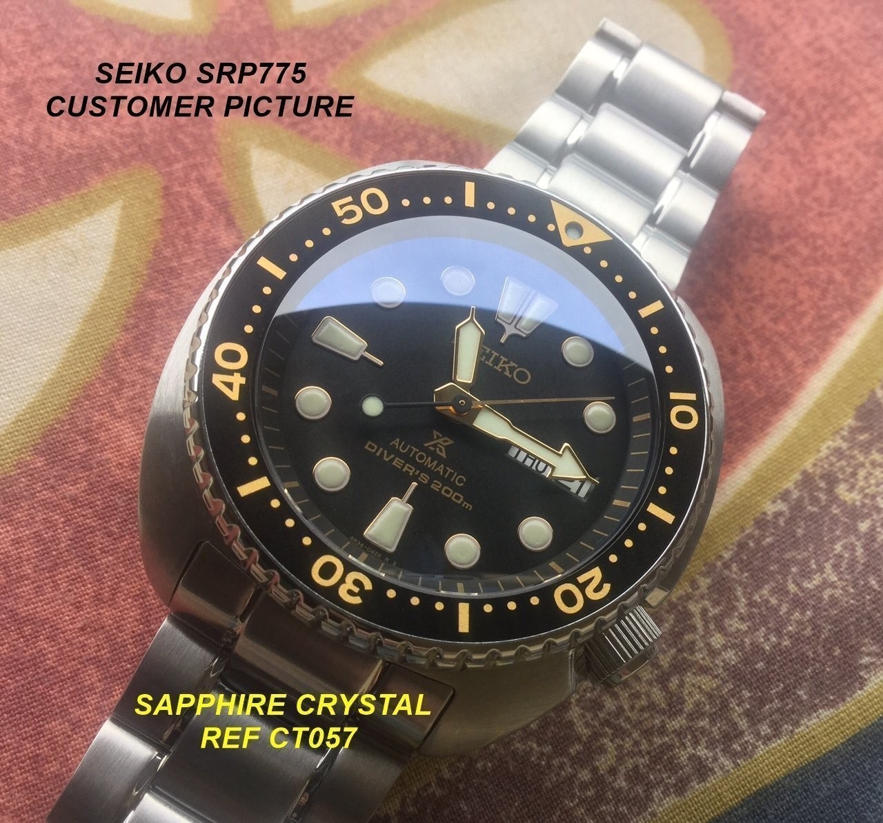 Watch Crystal Only for SRP Turtle Double Dome Sapphire Crystal – CT057