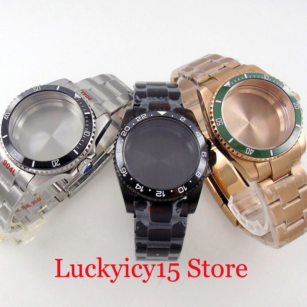 36MM Watch Case Fit NH35A NH36A ETA 2824 PT5000 Bezel Jubilee Oyster Bracelet
