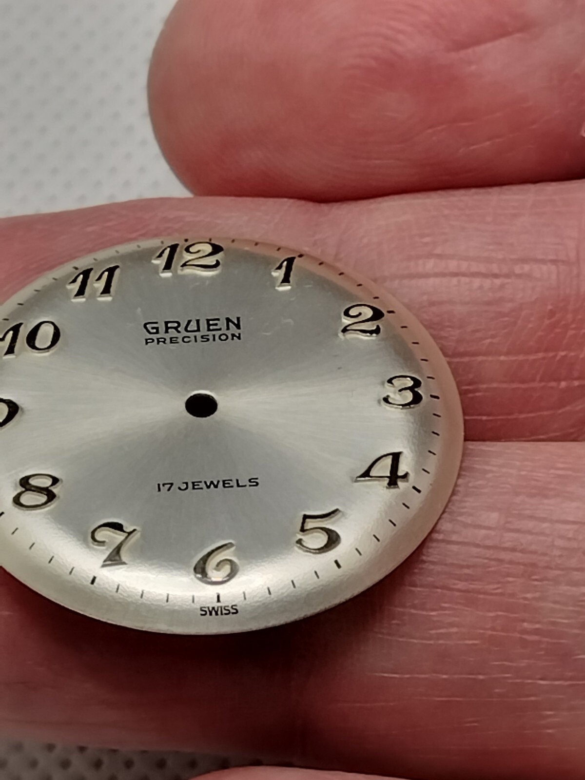 Vintage Gruen Precision Watch Dial 29.53mm Diameter #505-5017 New Old Stock NOS