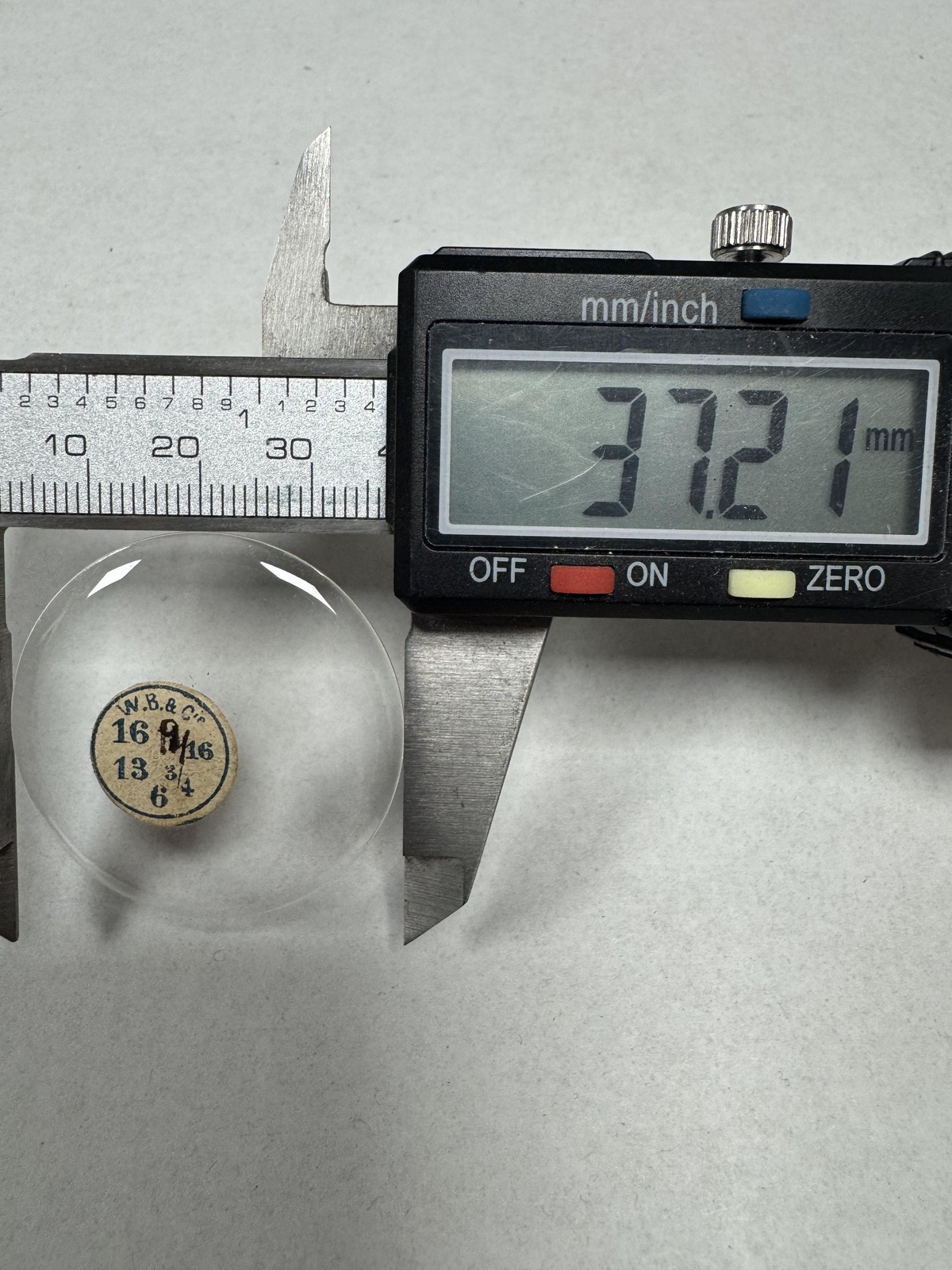Vintage W.B.&Cie Pocket Watch Mineral Crystal Domed 37.21mm 16 9/16 13 3/4 Clear