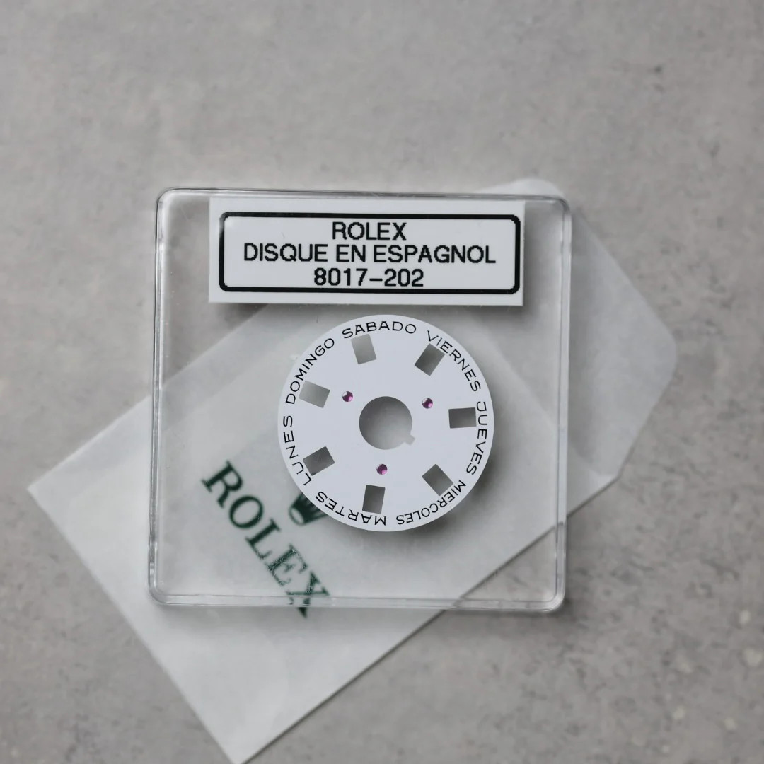 NEW Rolex 1555-8017-202 Disc Indicator Days Date DAY-DATE White Spanish