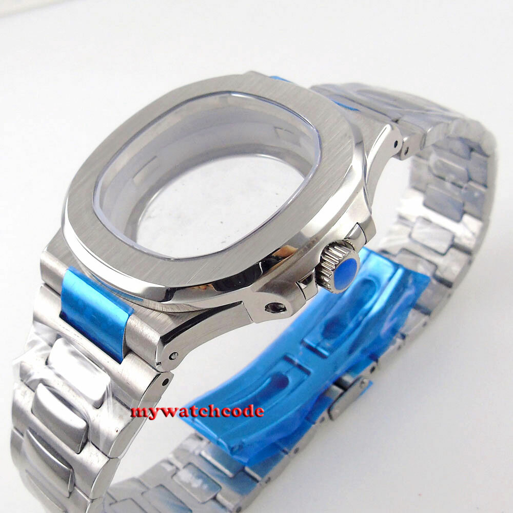 Square 40mm Gray Dial Steel Watch Case fit Japan NH34A NH35A NH36A movement