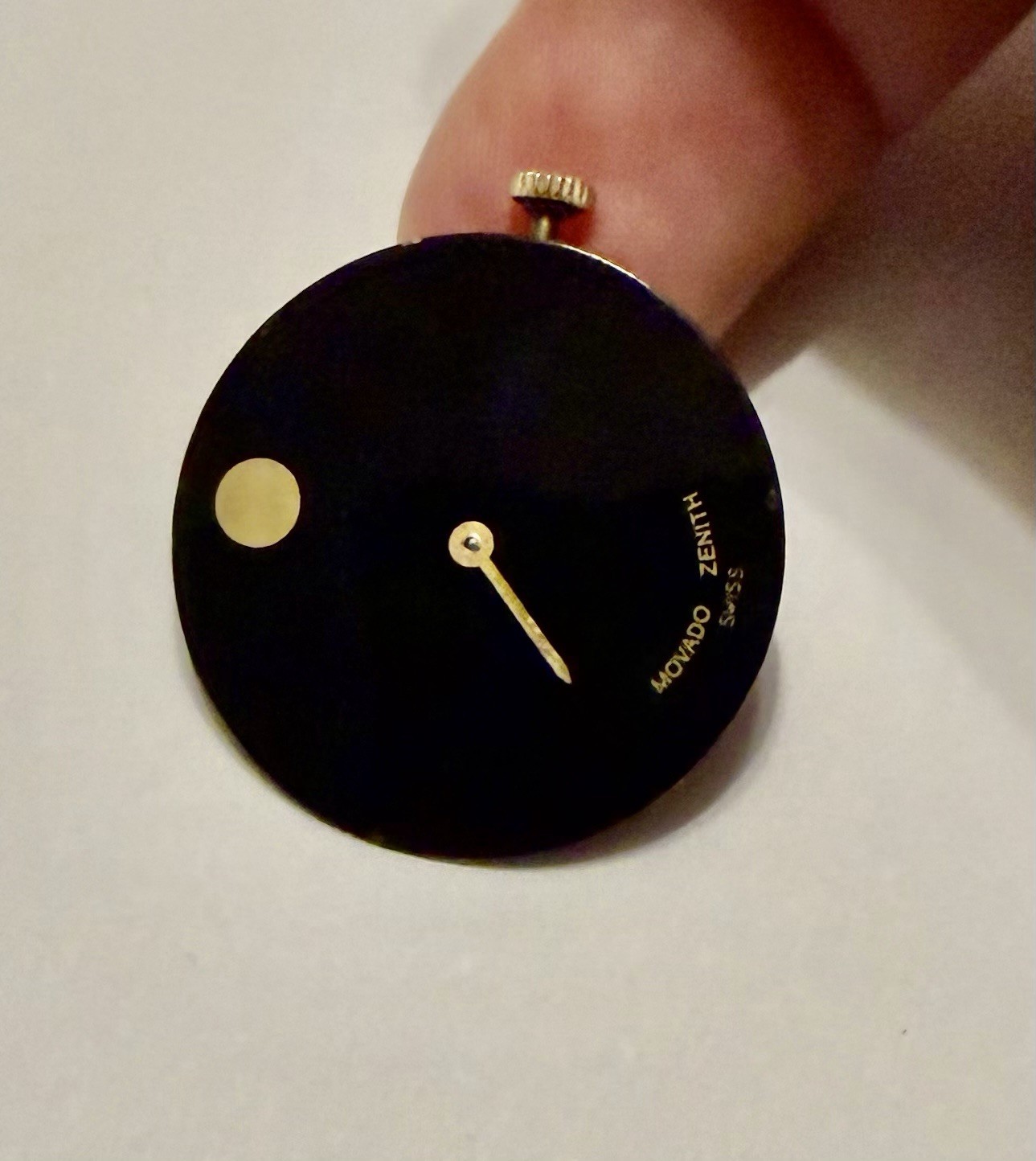 Vintage Movado Museum Zenith Cal 1740 17j Watch Movement w/ 30mm Dial & Crown