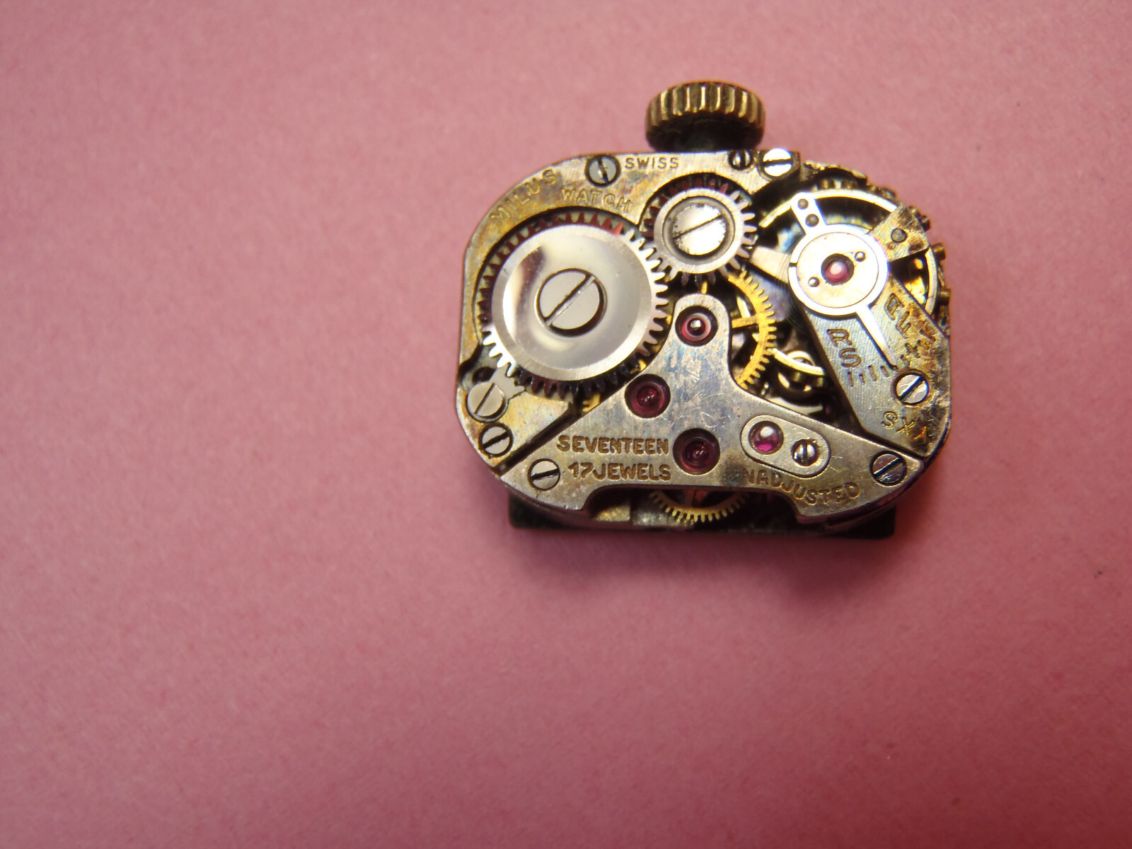 Vintage Milus Watch Movement YXS Manual Not Working Fully Wound 16mm x 12mm
