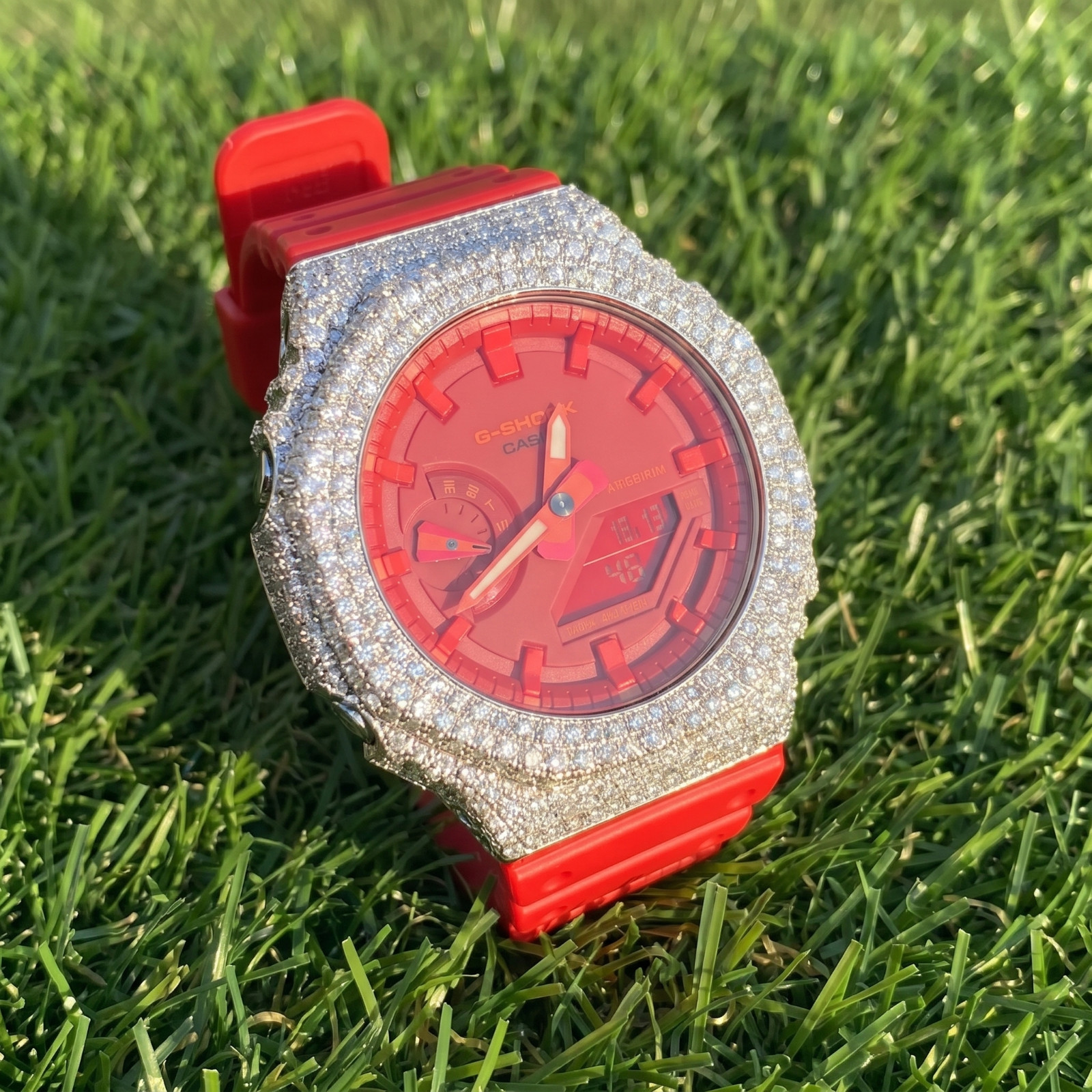 Custom GA2100 Moissanite Bezel Kit VVS Silver Iced Out Bezel Only