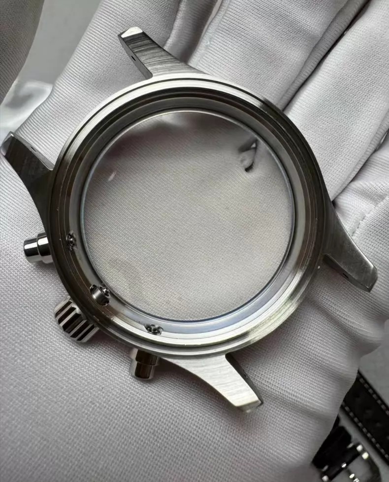 For DIY 43mm Watch Steel Case kit For ETA 7750 Movement
