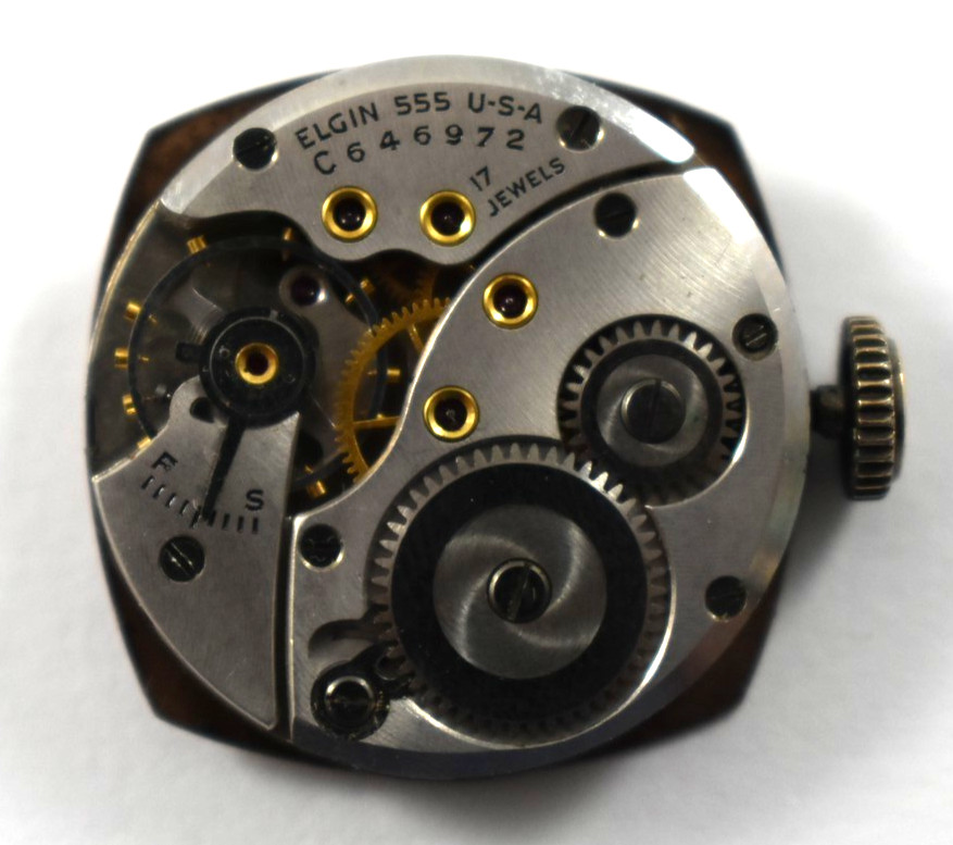 Vintage Elgin Manual Wind 17J 555 Wrist Watch Movement lot.qg