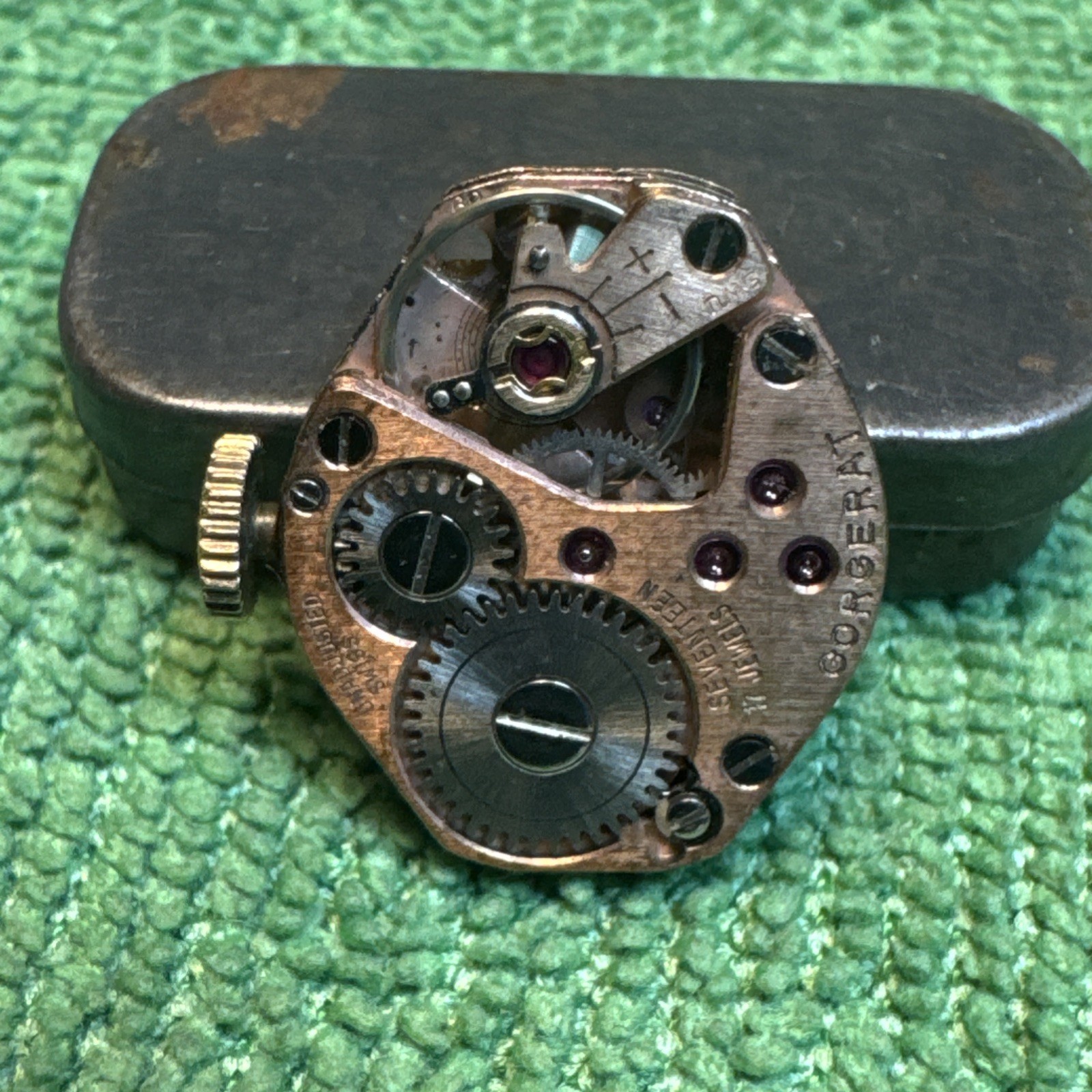 Untested Bulova Incanbloc 17J Gorgerat Movement Overwound Balance Wheel Free