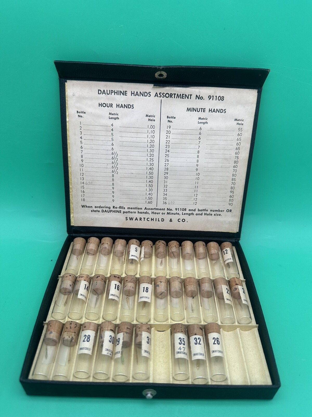 Vintage Swartchild Dauphine Watch Hand Case Assortment Kit #91108