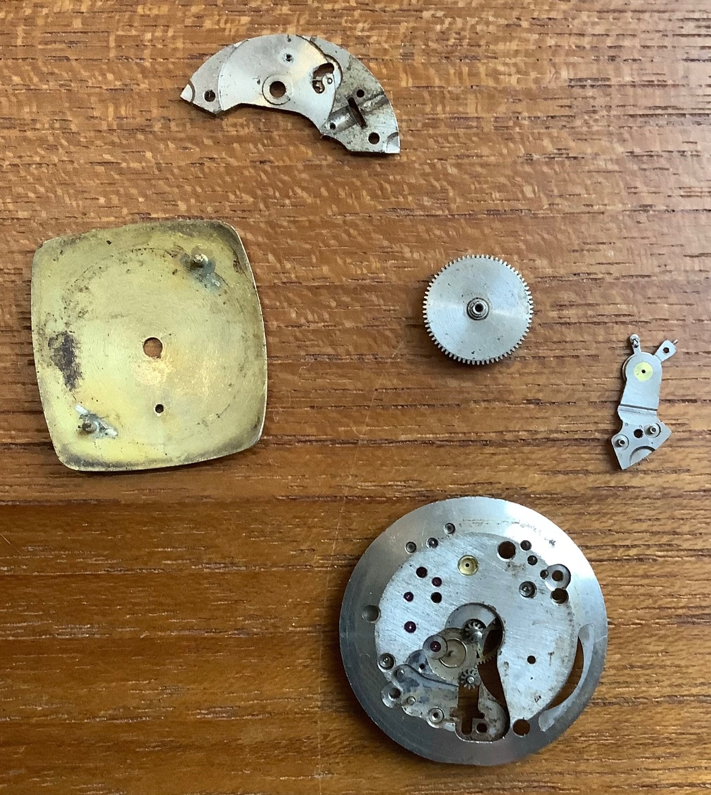 Vintage Bulova 11AC Mechanical Watch Movement Disassembled Dial & Hands
