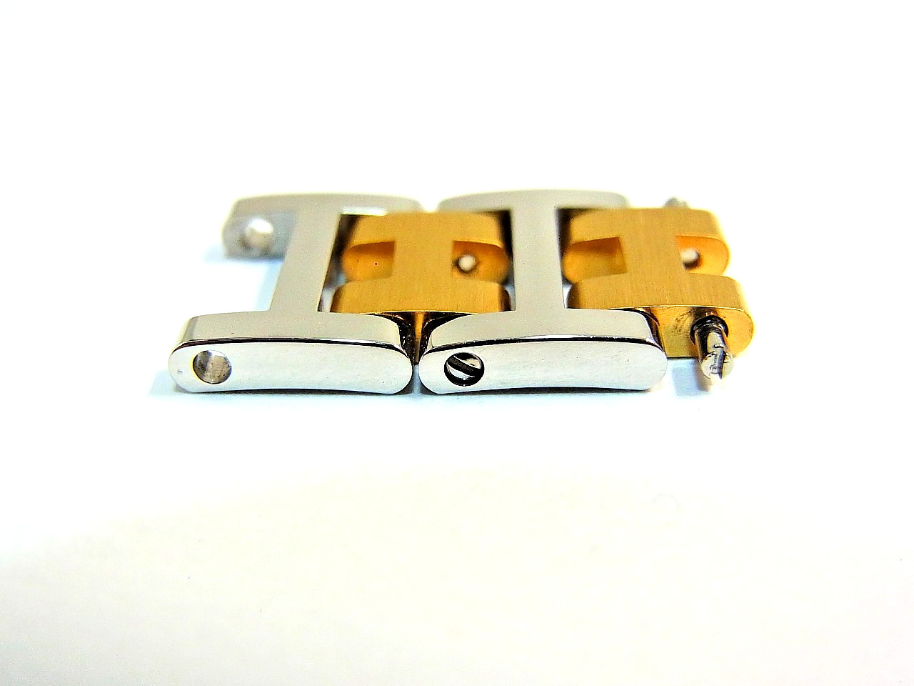 HERMES Clipper Watch 12mm Side Polish Genuine Link Band Bracelet 2pcs Set EX (c