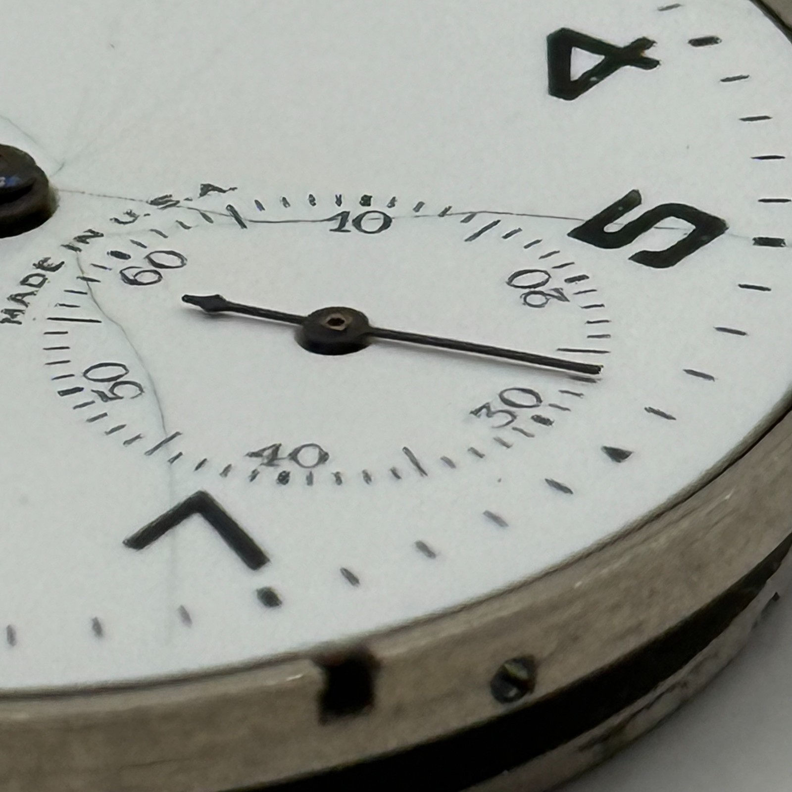 New York Standard Pocket Watch Movement USA Watch Co 15J Sub Seconds Parts 36mm