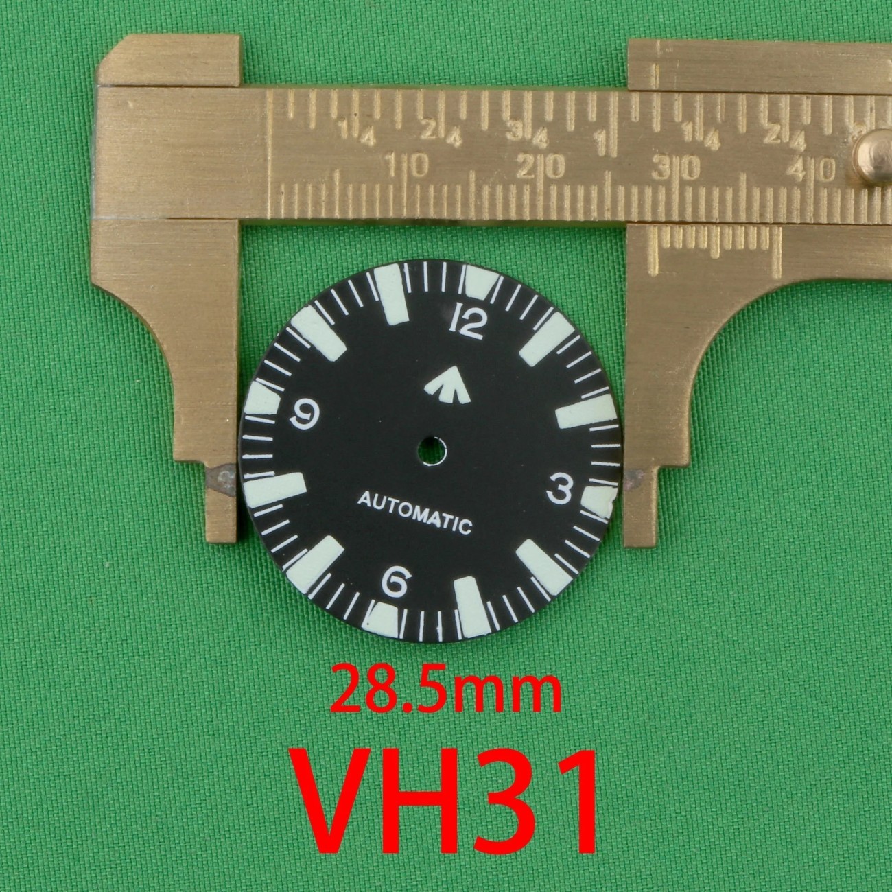 28.5mm Watch Dial Super fluorescent Green Luminous For VH31 VH31A VH31B Movement