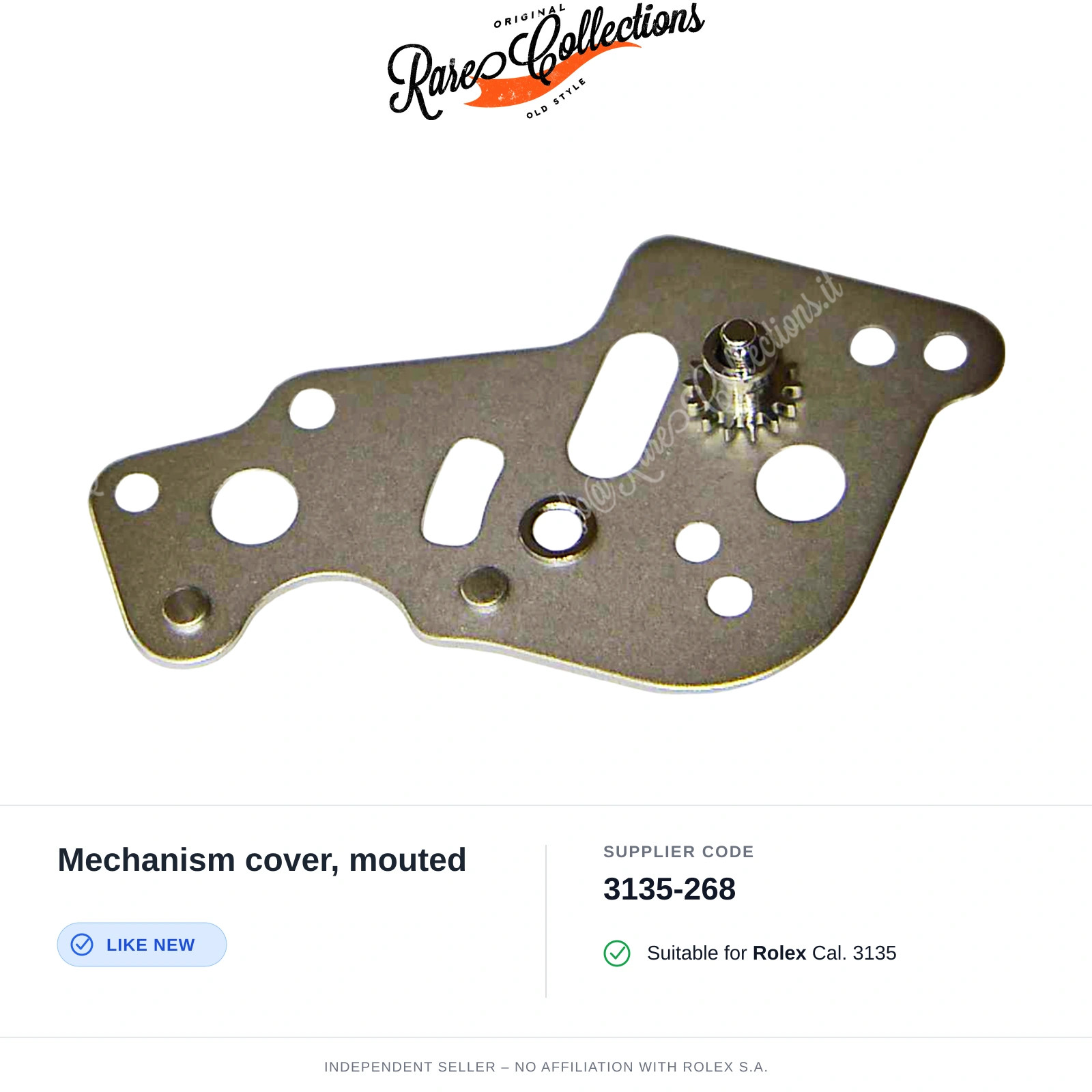 Rolex 3135-268 Excellent condition Mechanism cover, mouted