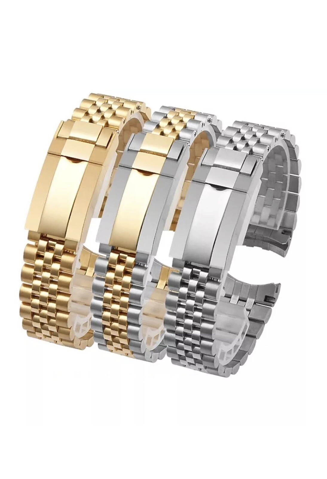 Silver Watch Strap Band Replacement to fit Rolex Submariner, Daytona, GMT 20mm