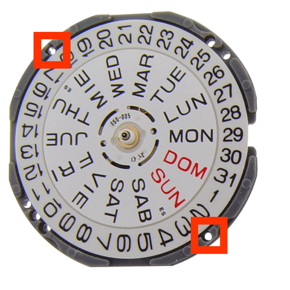 Original Hattori/Seiko/Epson VJ33, Day/Date @3, Japan Quartz Movement