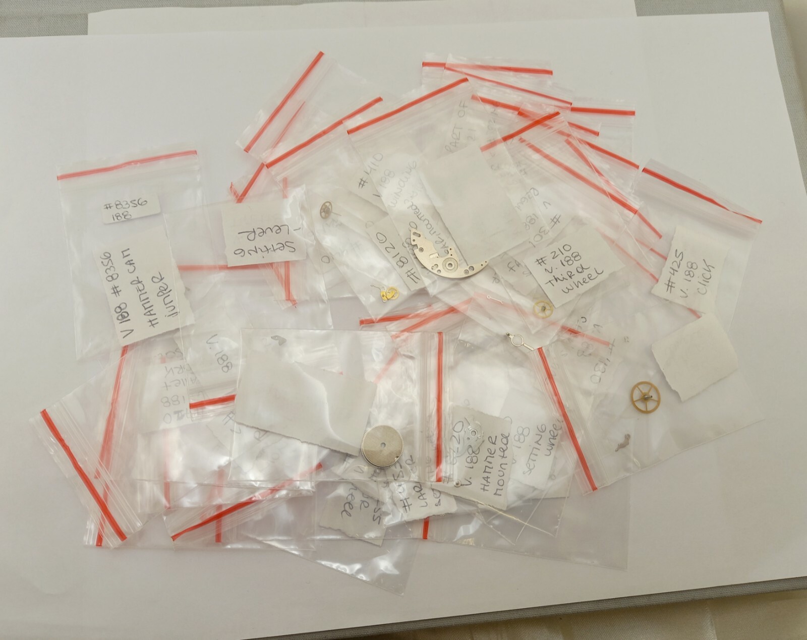 Genuine Venus 188 / Valjoux 7730 watch movement parts. Sold separately.