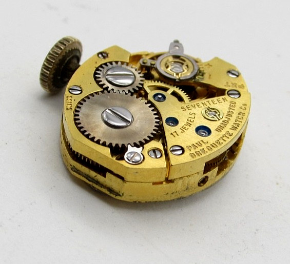 Paul Breguette Swiss 17j PXT Movement w/ Dial & Crown Balance Ticks Parts Resto