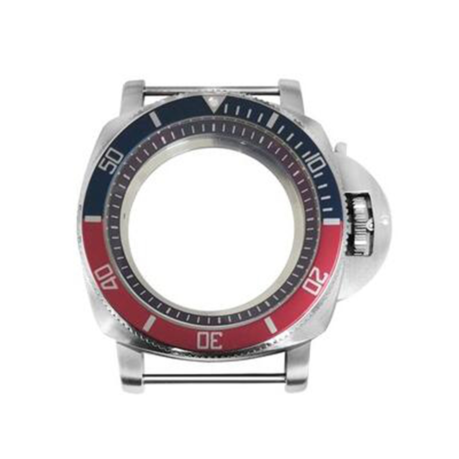 42MM 316L Stainless Watch Case Bezel Red Inner Ring for NH35/NH36/4R/7S Movement
