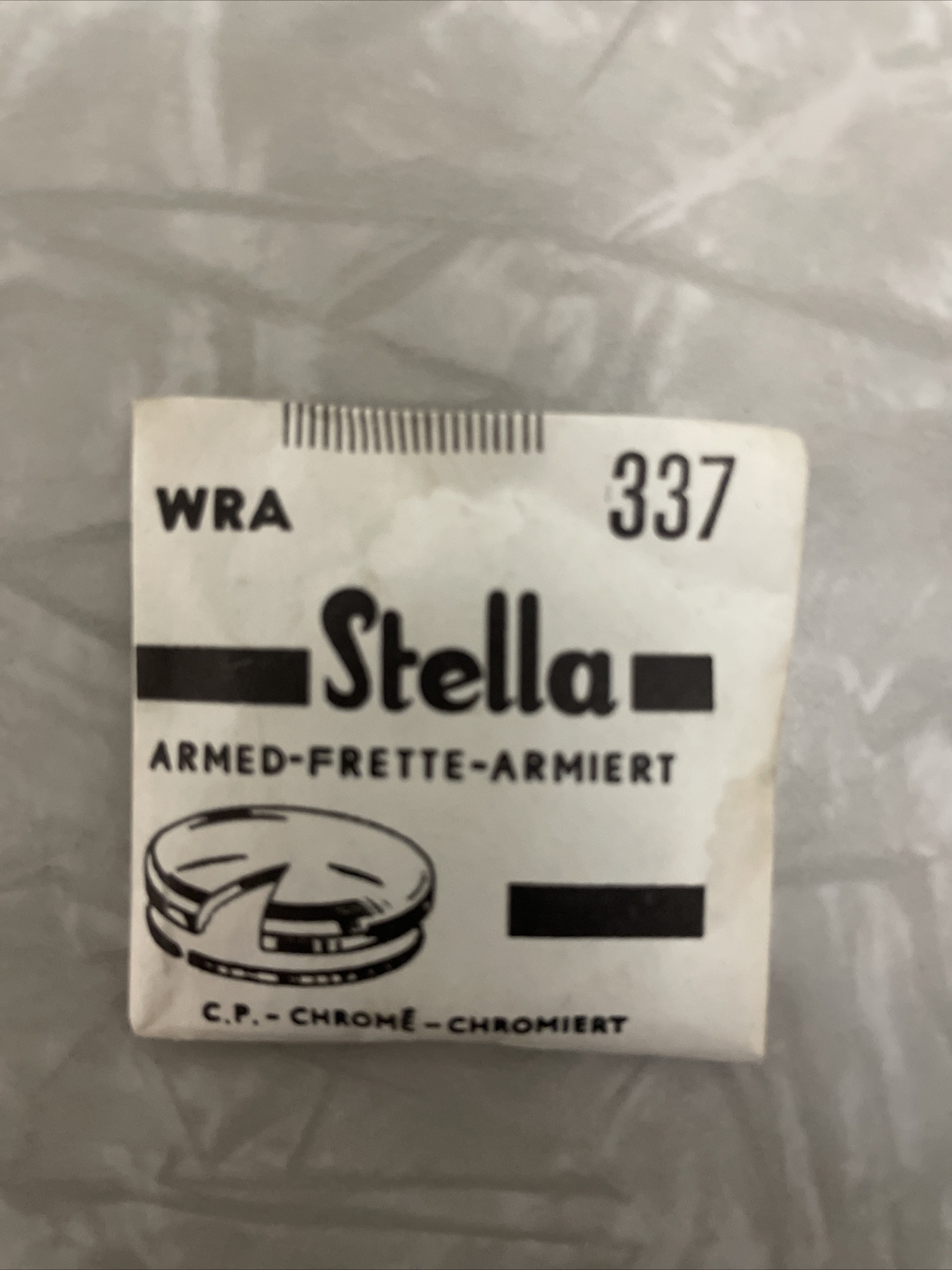 Vintage Stella Armored Silver Chrome Ring Watch Crystal WRA 337 33.7mm Holland