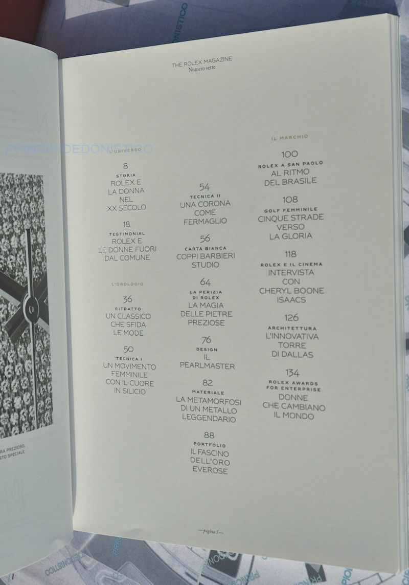 Rolex Magazine Number Seven 7 in Italian with Special on Datejust Women