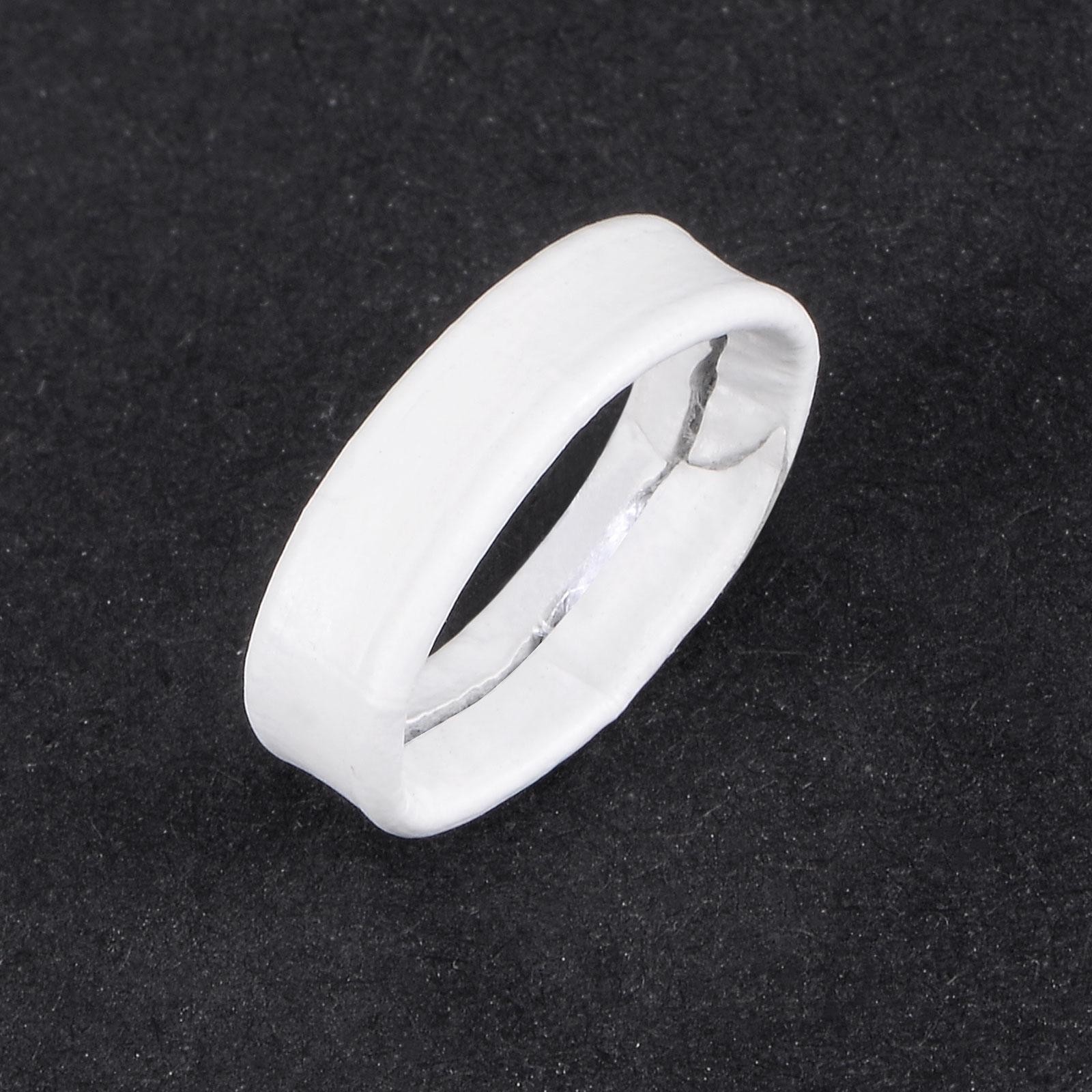 PU Leather Loops Retaining Ring Keeper for 14mm Width Watch Band, White 2 Pcs