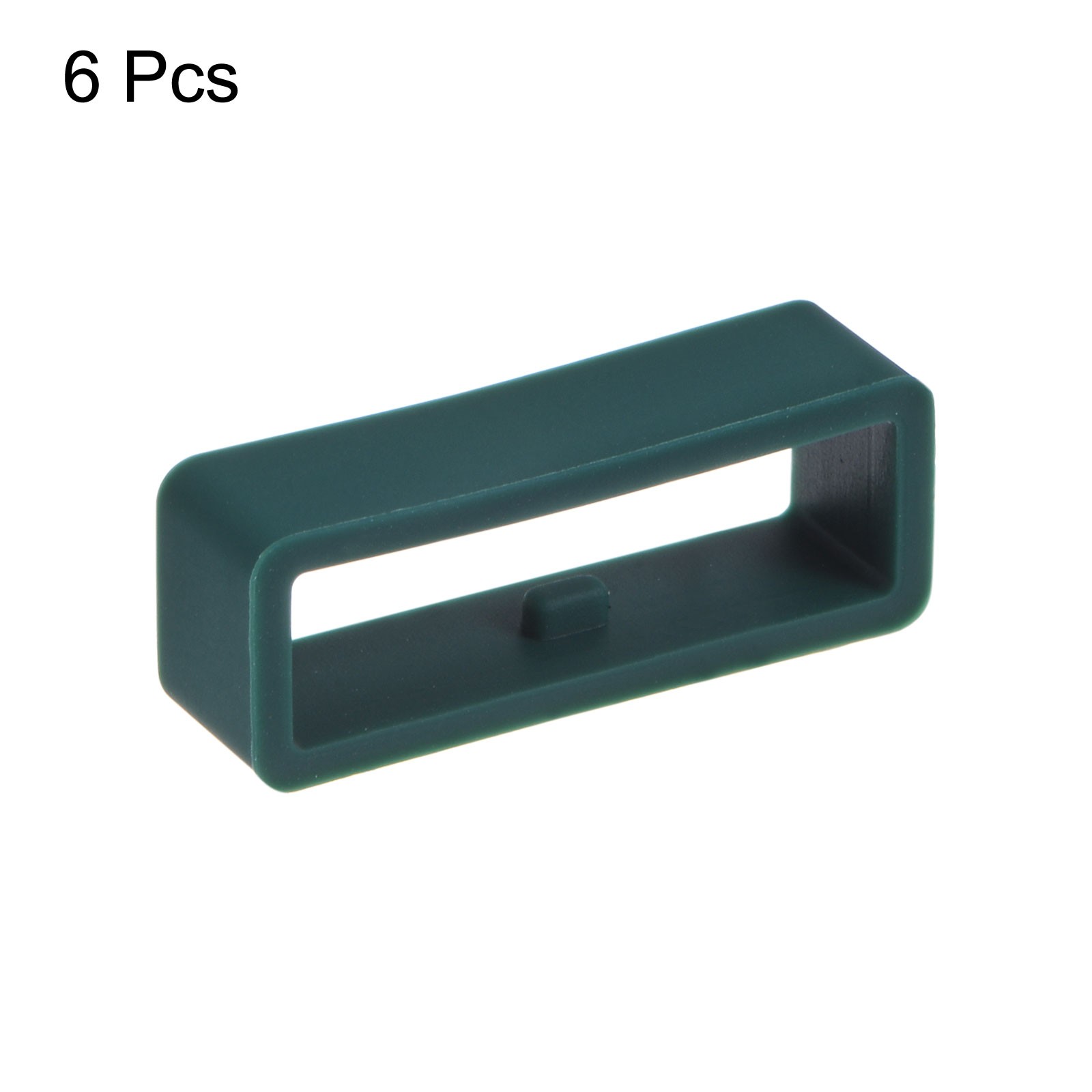6pcs Watch Strap Loop Fastener Rings 24mm Rubber Watch Holder Keeper Dark Green