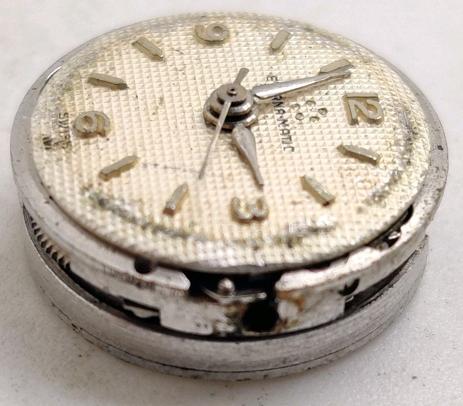 Vintage Eterna Matic 1401U 17 Jewels automatic movement Runs For Repair
