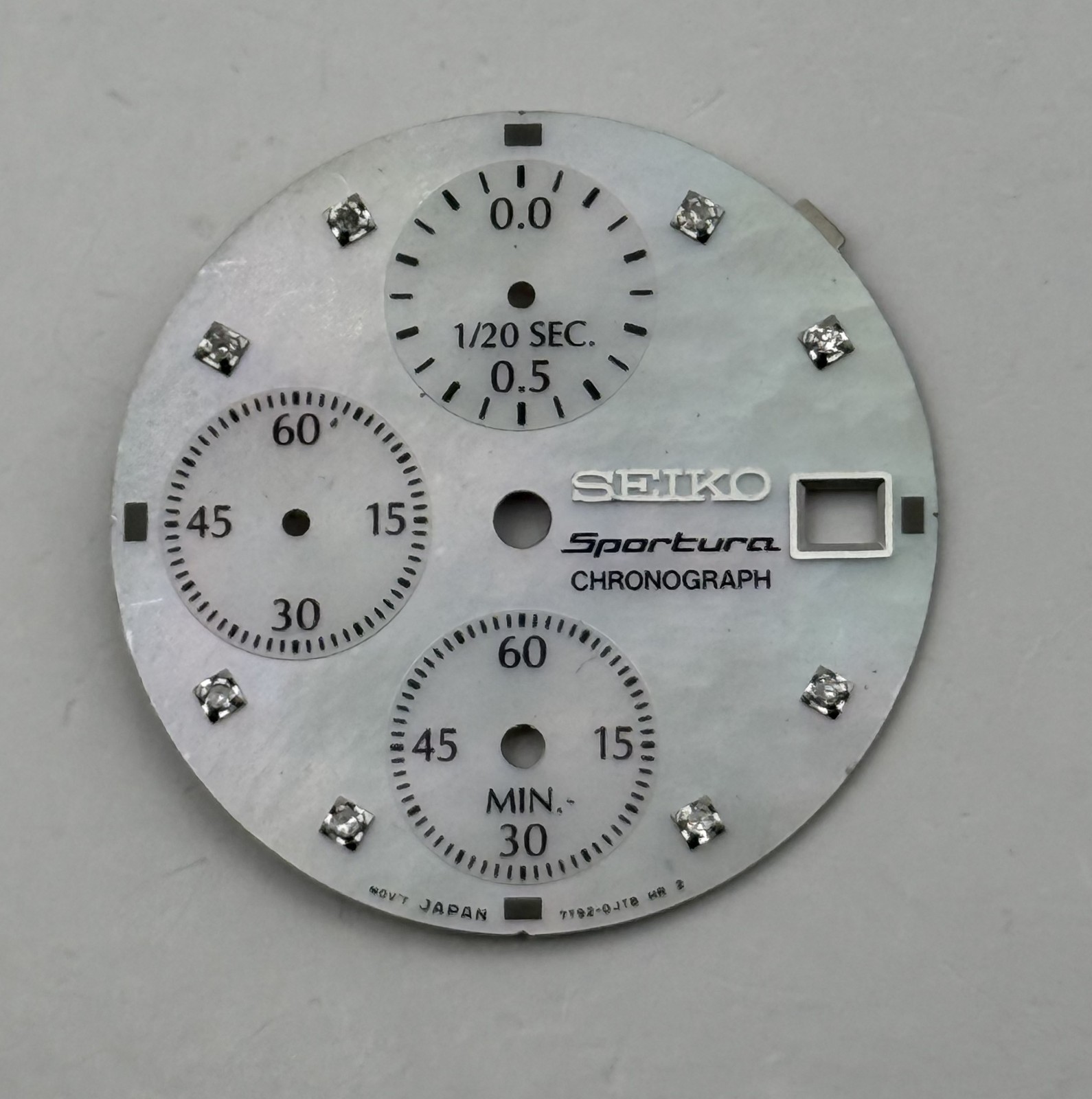 Seiko 7792-0JT6 Watch Dial Sportura Chronograph MOP Spare Parts Repair 26.5mm