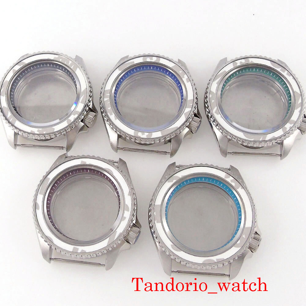 42mm Fit NH35A NH36A SKX007 Watch Case Sapphire Glass Fit 3.8 Crown Blue Chapter