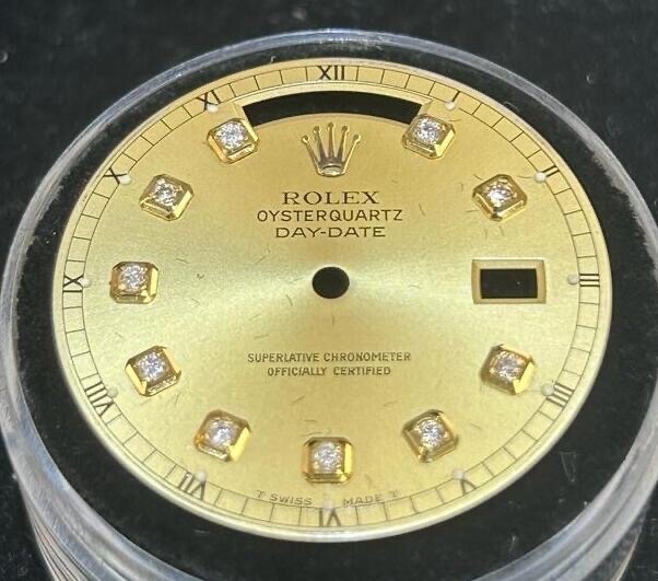 Rolex OysterQuartz President Custom Champagne Diamond Dial For Model 19018