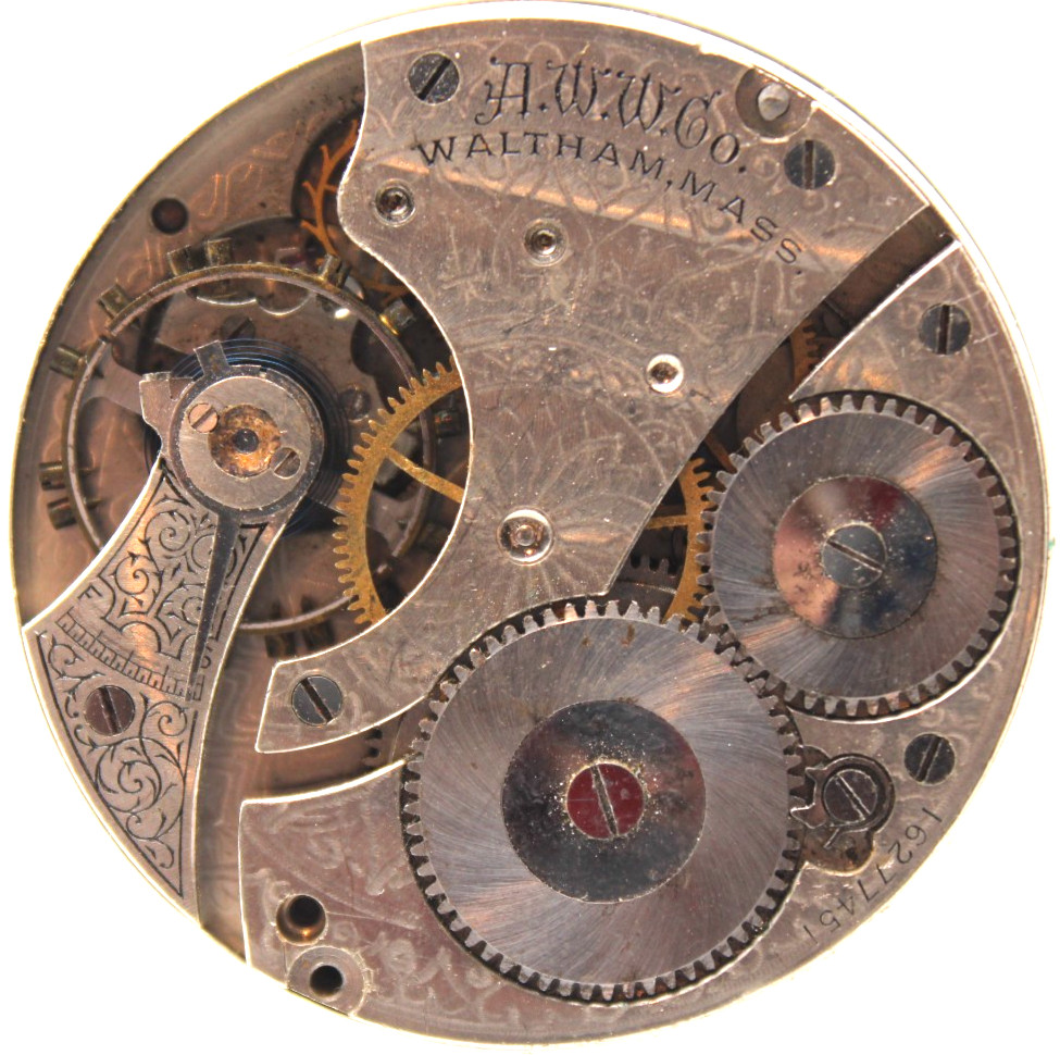 1908 WALTHAM POCKET WATCH MOVEMENT 16277451 GRADE 610 16s 7j (KK)