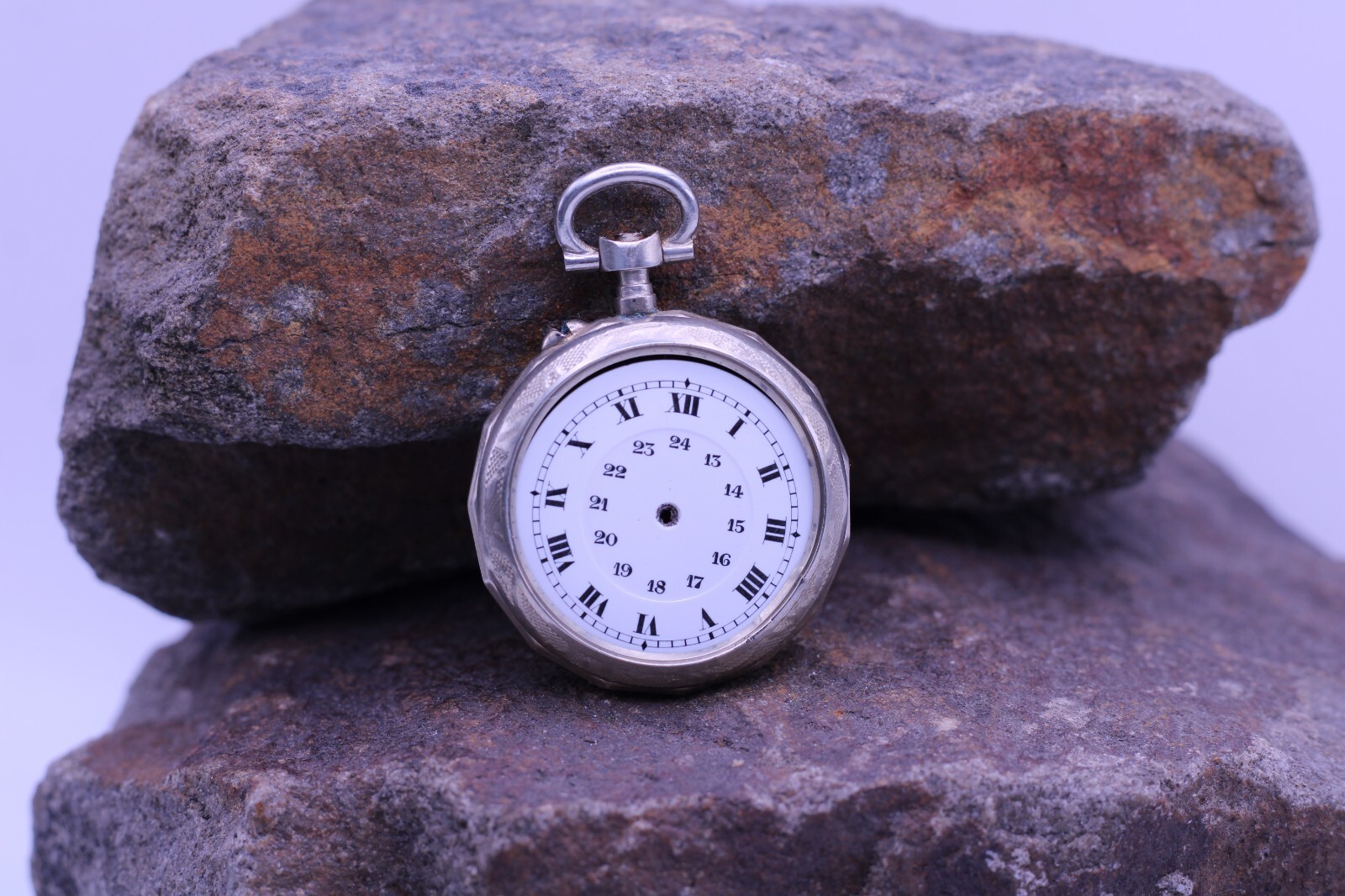 ARGENTAN LADIES SWISS POCKET WATCH FANCY CASE & DIAL 30.5mm DIAMETER NOS (ES)