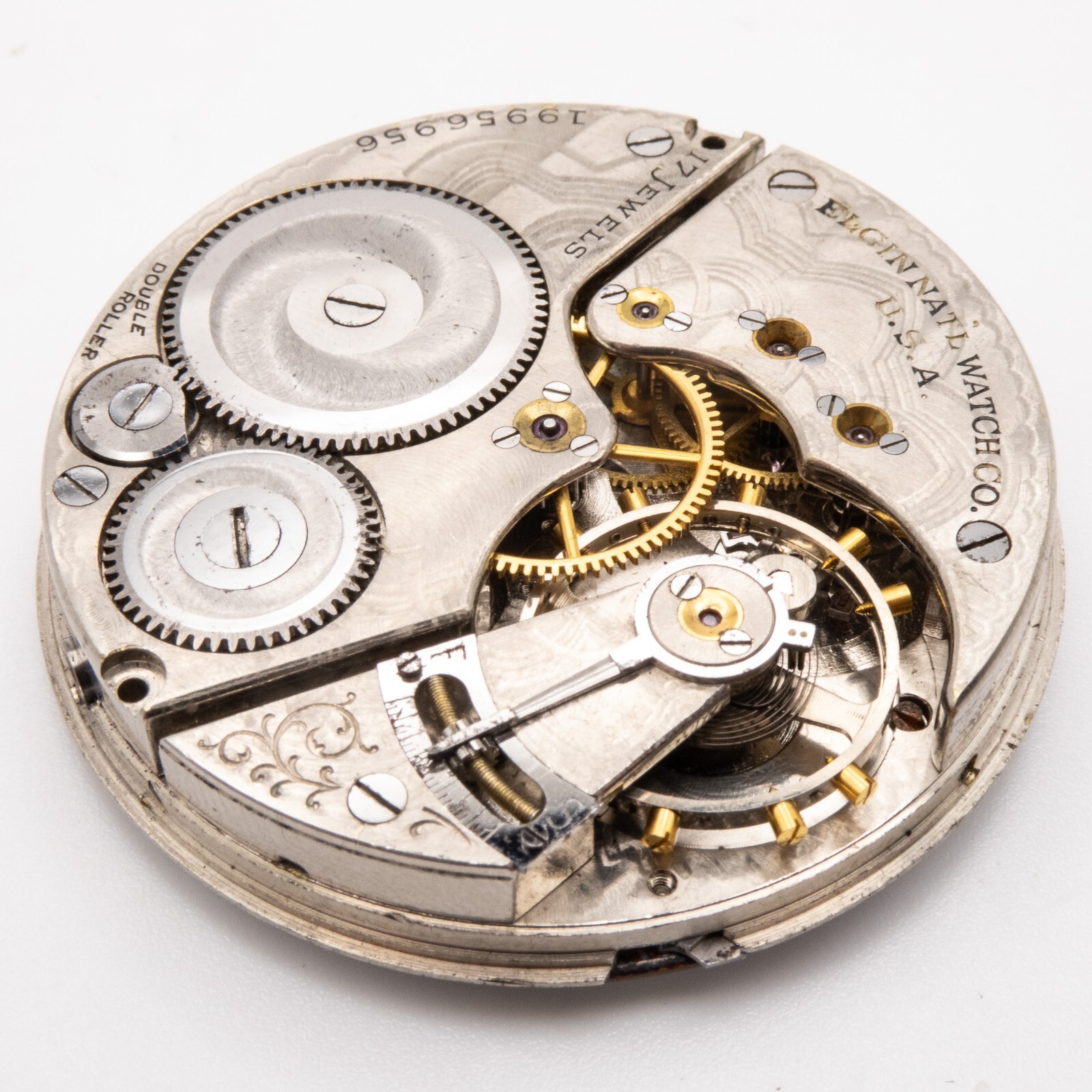 Elgin Grade 387 16-Size Antique Pocket Watch Movement, Mint Montgomery Dial