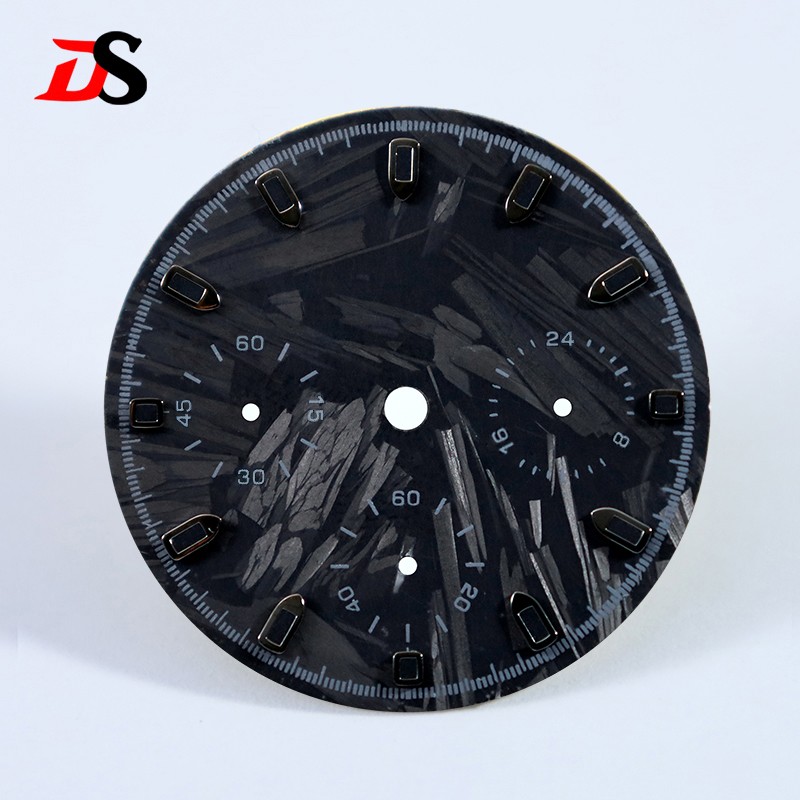 DS 29.5mm Dial Carbon Fiber Dial Blue Lume for VK63 Movement Black Lume Custom