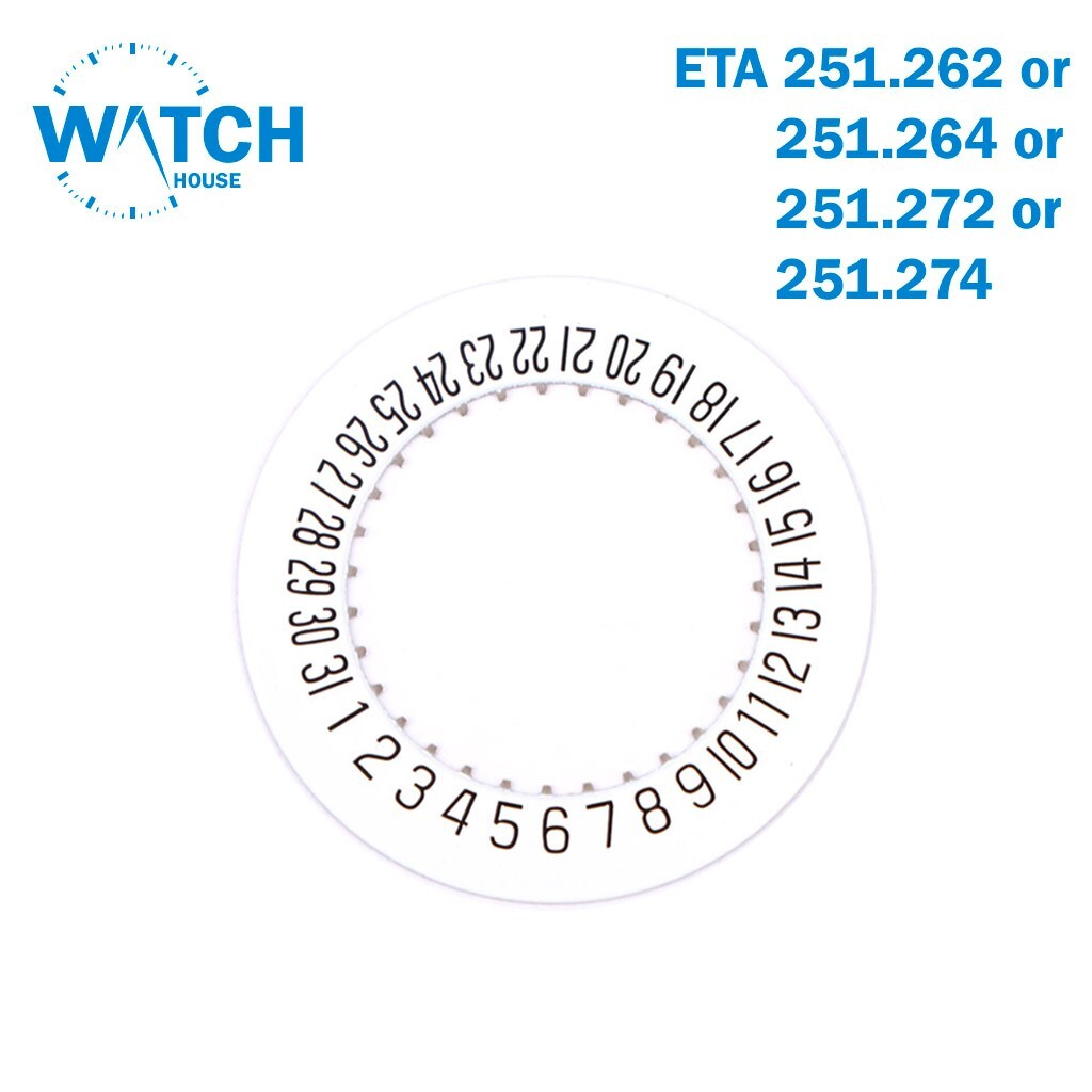 Date Disk For ETA Movement 251.262 Date Position on 6, White Color.