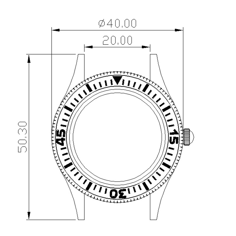 40mm Retro modified Seiko watch case AR Sapphire glass For Seiko nh35 36movement