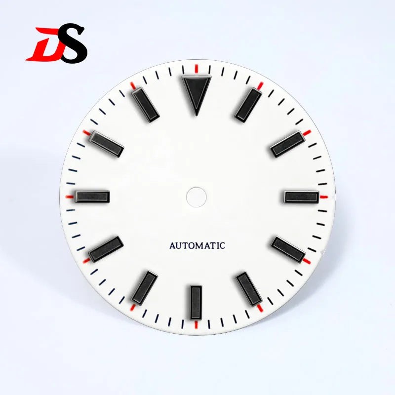 DS No Date NH38 Mod 28.5mm Watch Dial Matte Sunburst Black Lume NH34 custom logo