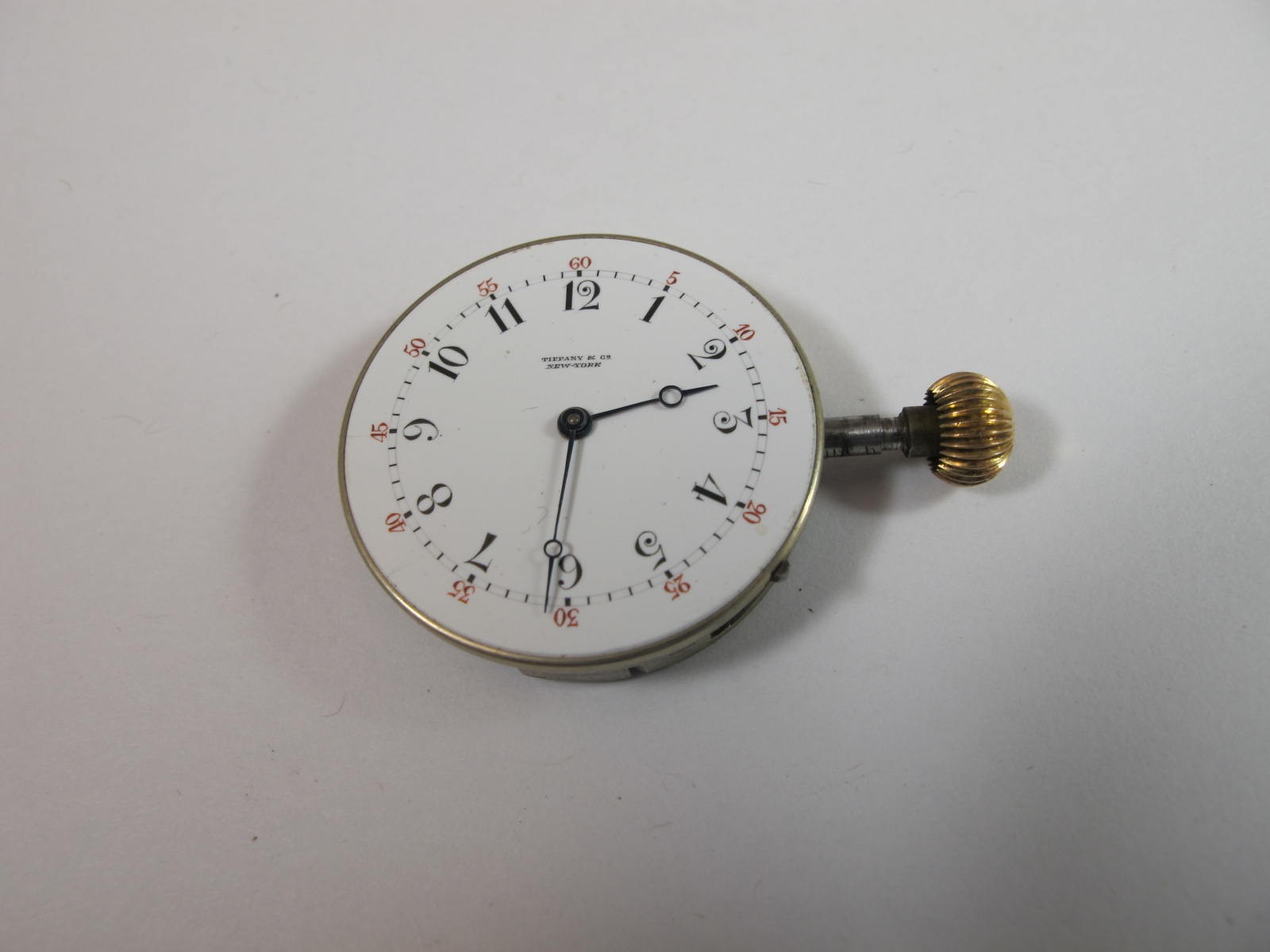 TIFFANY & CO NEW YORK VINTAGE SNAP ON DIAL NICKEL POCKET WATCH MOVEMENT