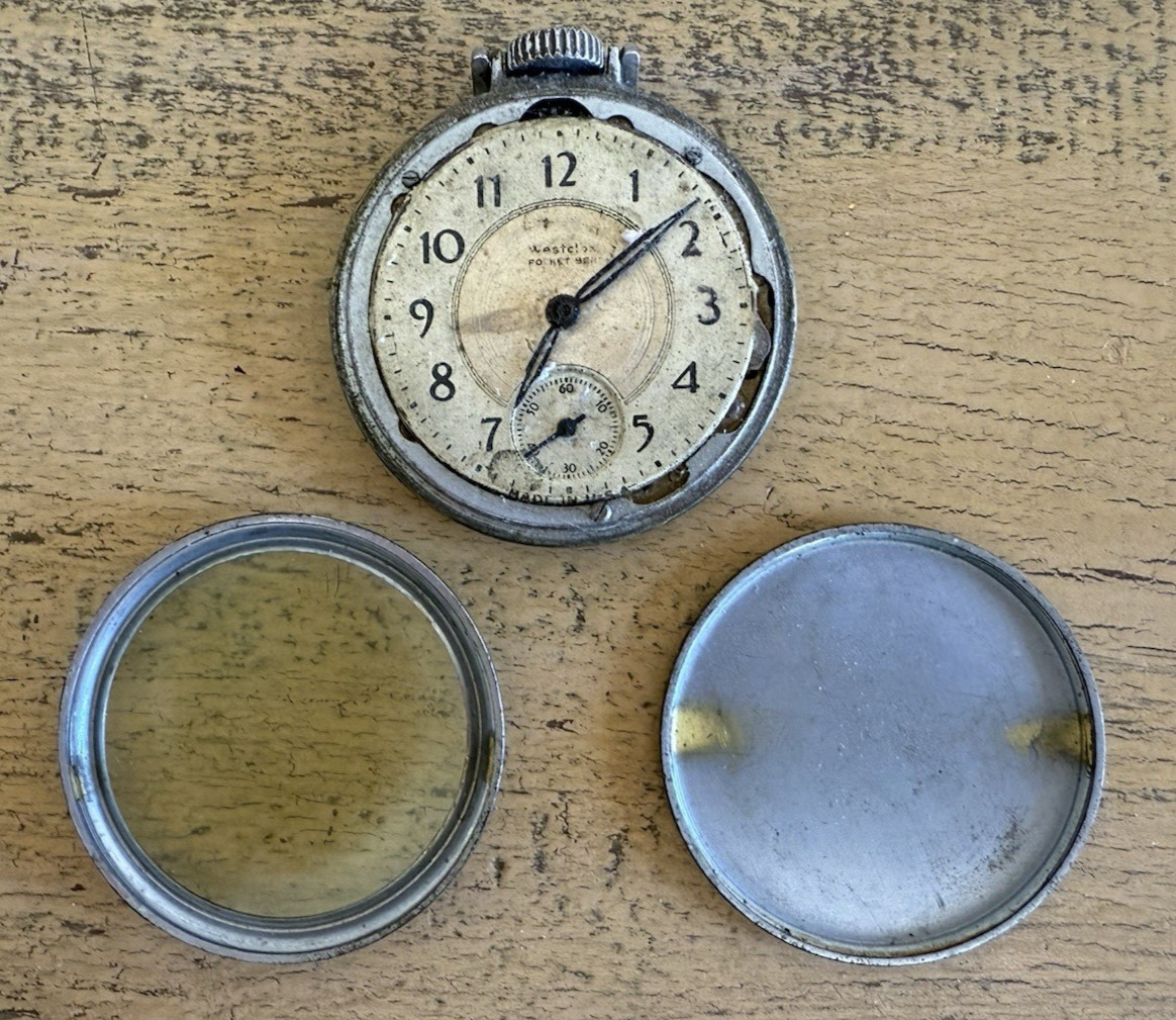 Vintage Pocket Watch Westclox PARTS ONLY DOES NOT WORK