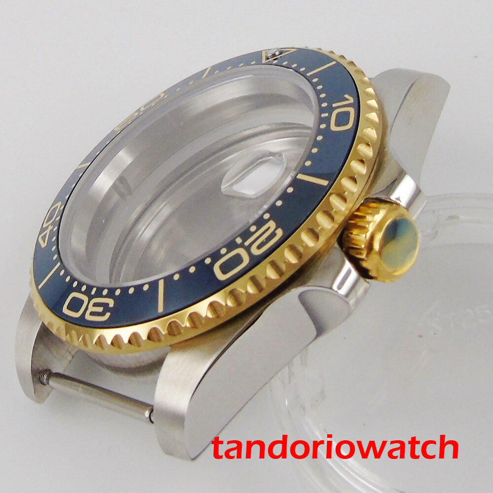 40mm Stainless Steel Watch Case Sapphire Glass Ceramic Bezel Fit NH35 36 MIYOTA