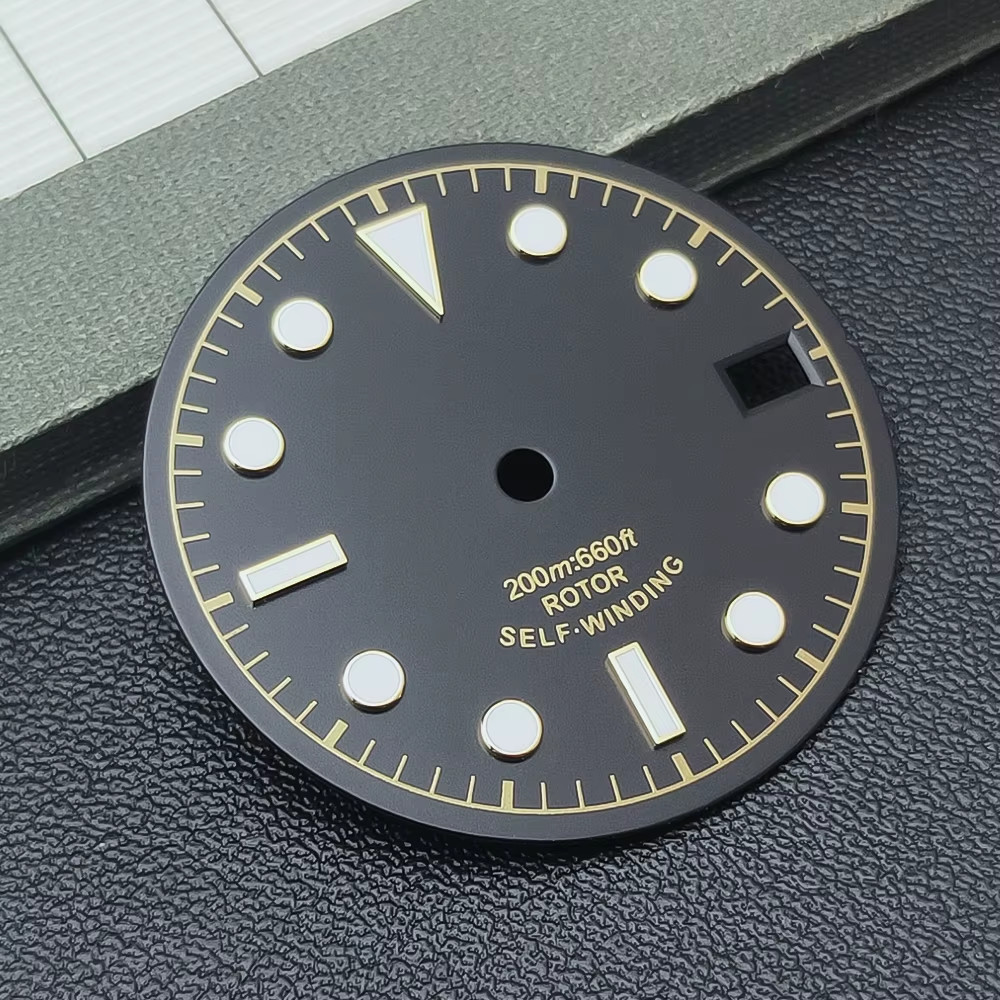 Neiton 28.5Mm Black White Blue Gray Green Watch Dial Green Luminous Dial Fit NH3