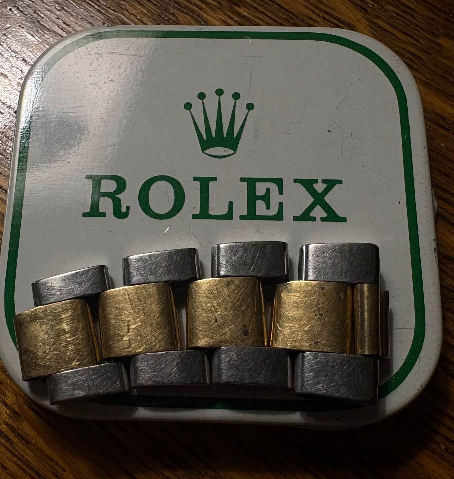 18K/SS TWO TONE OYSTER WATCH LINK FOR ROLEX DATEJUST, SUBMARINER, GMT MASTER 2