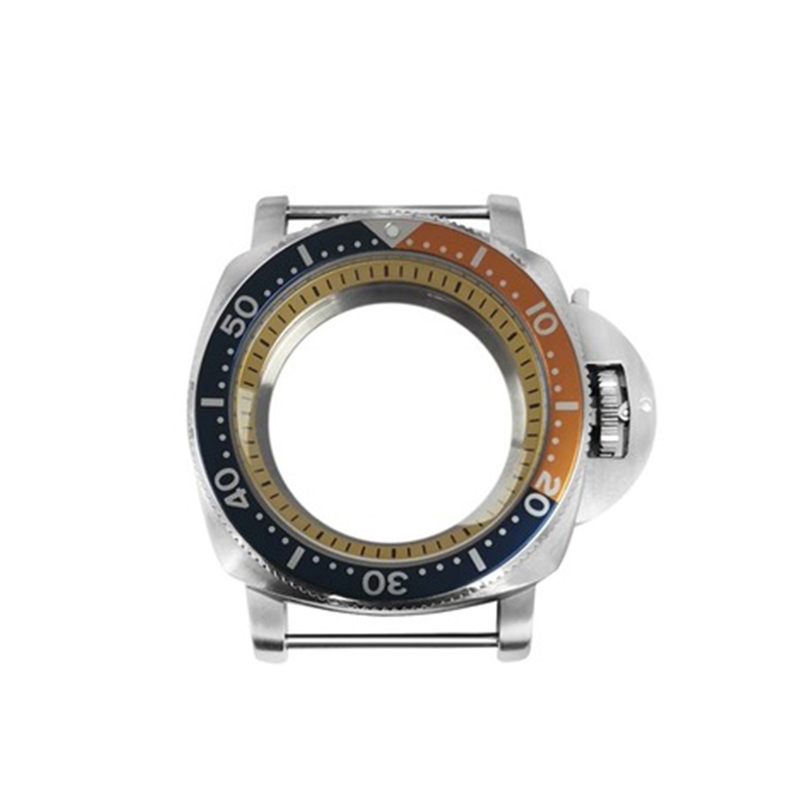 For NH35/NH36/4R/7S Stainless Steel Case Bezel Yellow Inner Ring Watch Case Kit