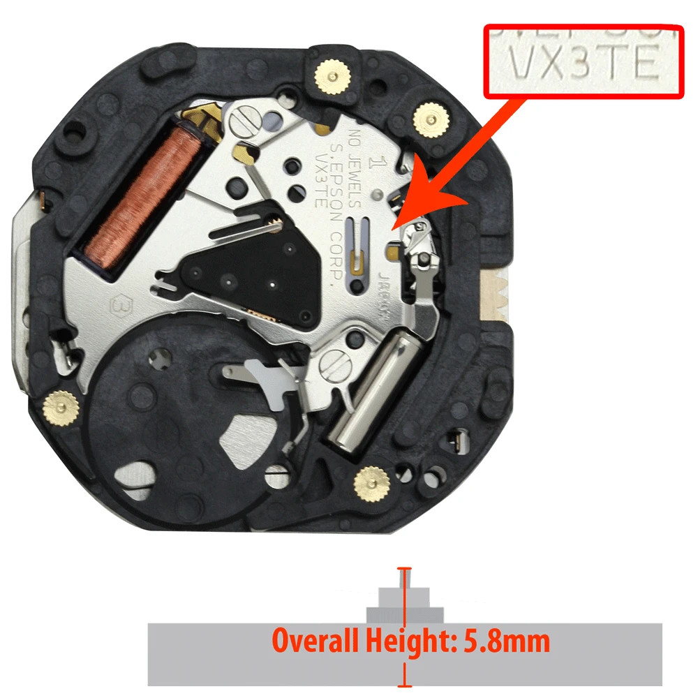 Original Hattori/Seiko/Epson VX3T Japan Quartz Movement