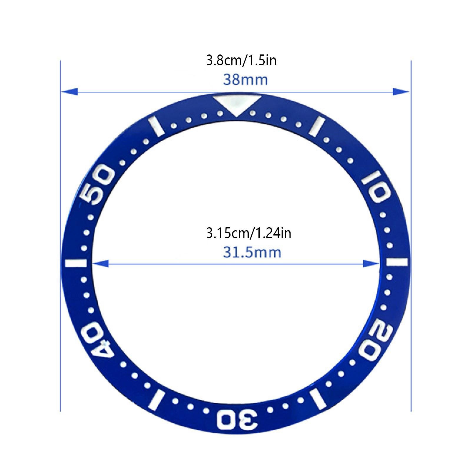 38mm Flat Ceramic Watch Bezel Insert Spare Parts For SKX009 SKX007 SKX011 Series