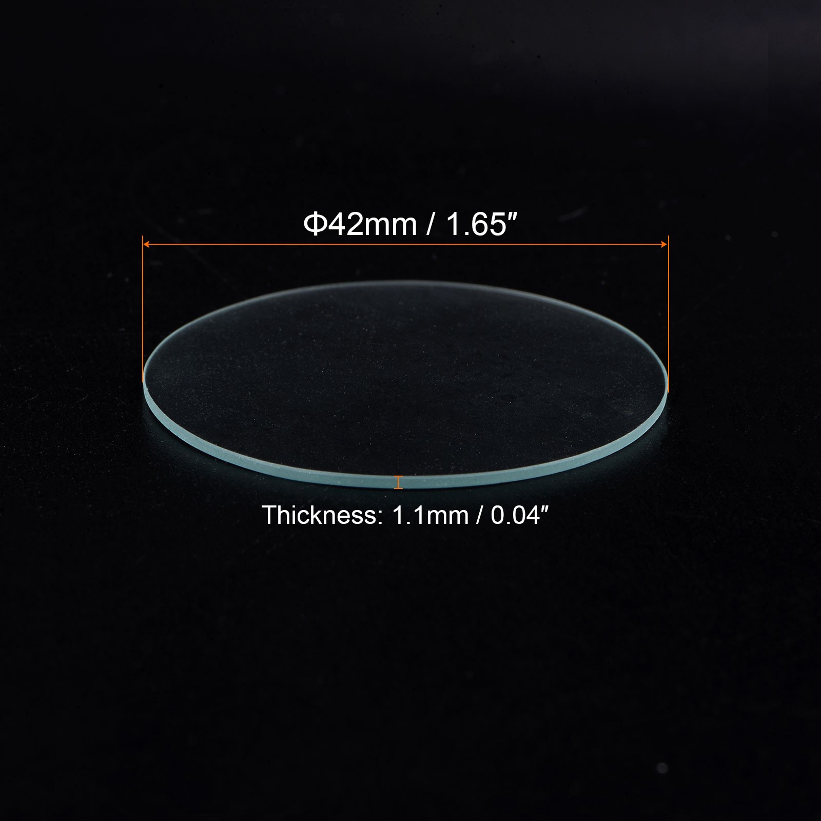 3pcs Watch Glass Crystal Lens 42mm Dia 1.1mm Thick Double Dome Watch Glass