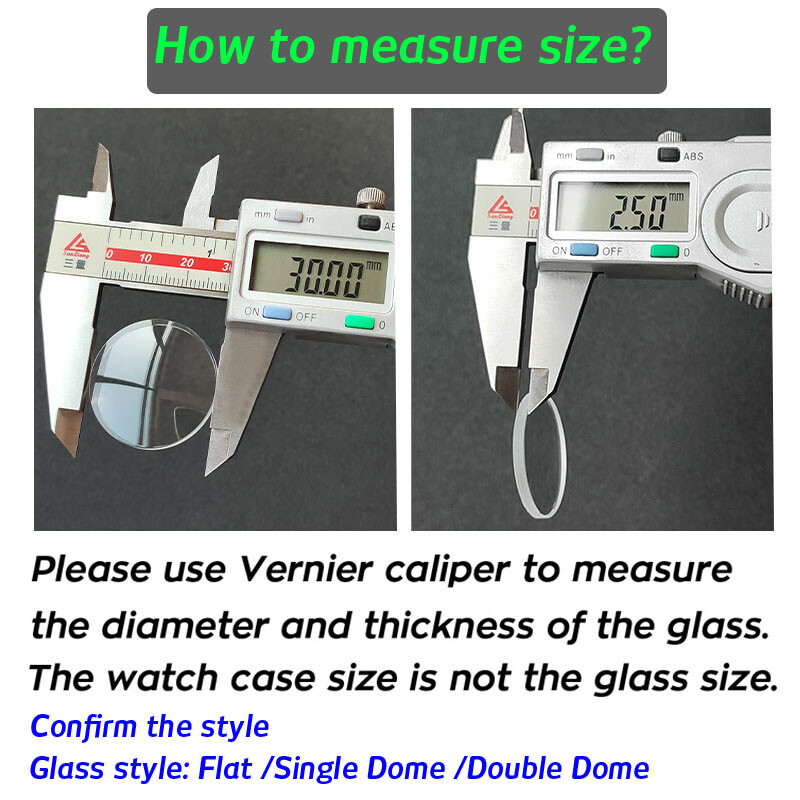 2pcs 16mm to 34.5mm Watch Glass 0.8mm Round Watch Crystal Watch Lens Flat Mirror