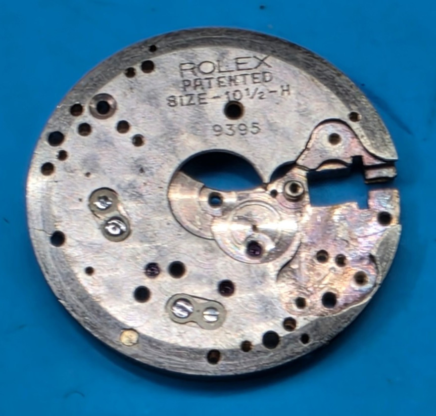 VINTAGE ROLEX MAIN PLATE CALIBER 10 1/2-H GOOD JEWELS