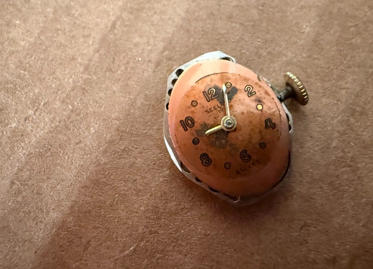 Vintage 1940’s 50’s Ladies Seeland Watch Movement Dial Crown bronze MXH